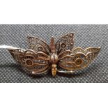 SILVER & FILIGREE BUTTERFLY BROOCH