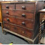 MAHOGANY CHEST OF 5 DRAWERS A/F