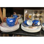LARGE SHELF OF QTY OF CHINAWARE INCL; BOWLS BY DUNN BENNETT & CO, PLATES, CUPS & SAUCERS ETC