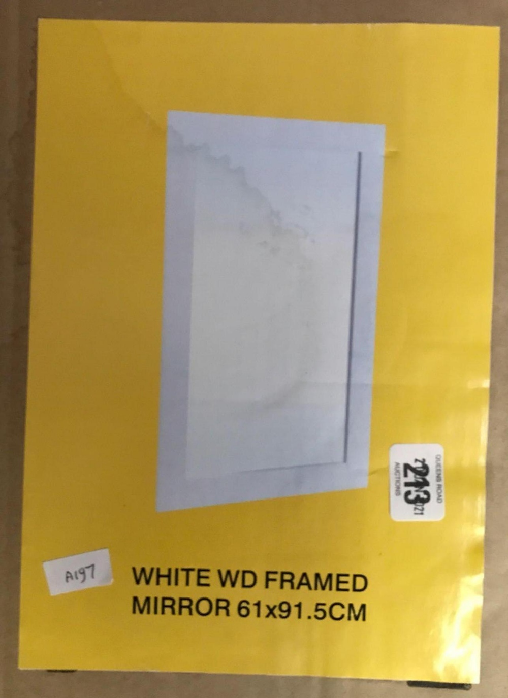 WHITE WOODEN FRAMED MIRROR 61 X 91.5 CM
