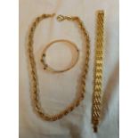 GILT BRACELETS, NECKLACES ETC