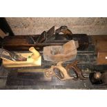 QTY OF WOODEN PLANES, SAWS & VINTAGE ITEMS
