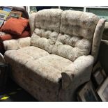 A WING BACK & BUTTON BACK 2 SEATER SETTEE