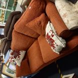 AN ORANGE RUSTIC 2 SEATER BED SETTEE