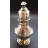 AN ART DECO STYLE SILVER PEPPER CASTER - B'HAM 1945