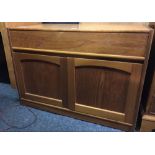 RETRO MID CENTURY 2 DOOR CABINET WITH DRAWER ABOVE