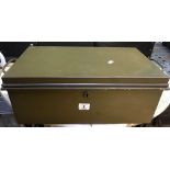 GREEN METAL DEED BOX - NO KEY