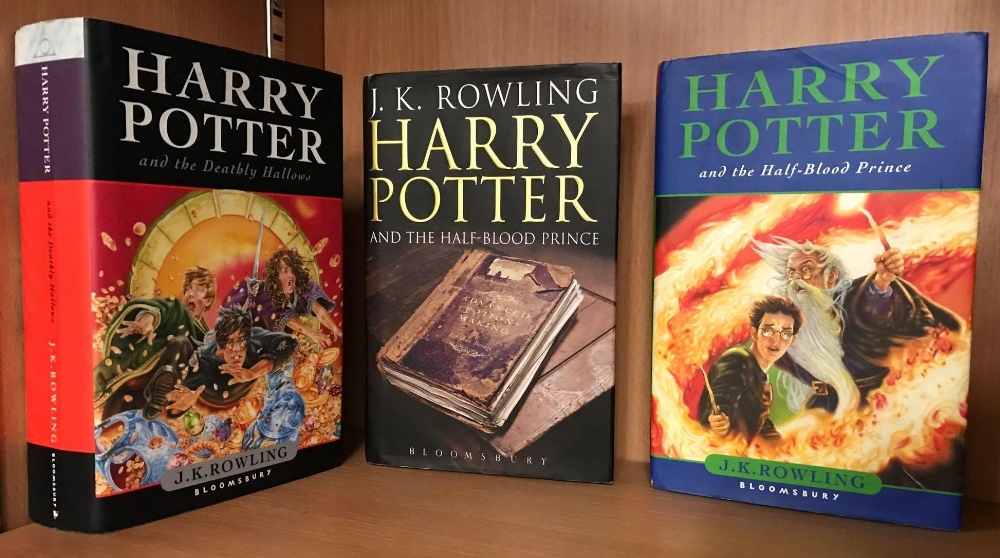 3 HARD BACK BOOKS HARRY POTTER BY J.K ROWLING ALL FIRST EDITIONS - ORIGINAL SLIP COVERS