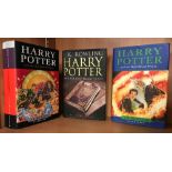 3 HARD BACK BOOKS HARRY POTTER BY J.K ROWLING ALL FIRST EDITIONS - ORIGINAL SLIP COVERS