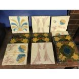 CARTON WITH QTY OF PATTERNED VINTAGE TILES A/F