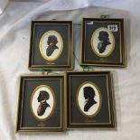 SET OF 4 PENCIL SIGNED SILHOUETTES OF FAMOUS COMPOSERS