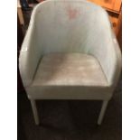 BLUE PAINTED LLOYD LOOM CHAIR