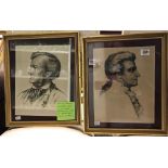 PAIR OF PORTRAIT ETCHINGS - ONE OF RICHARD WAGNER THE OTHER HAYDN BOTH SIGNED IN PENCIL