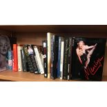 SHELF OF BOOKS & 3D POSTER, ALL RELATING TO MARILYN MONROE