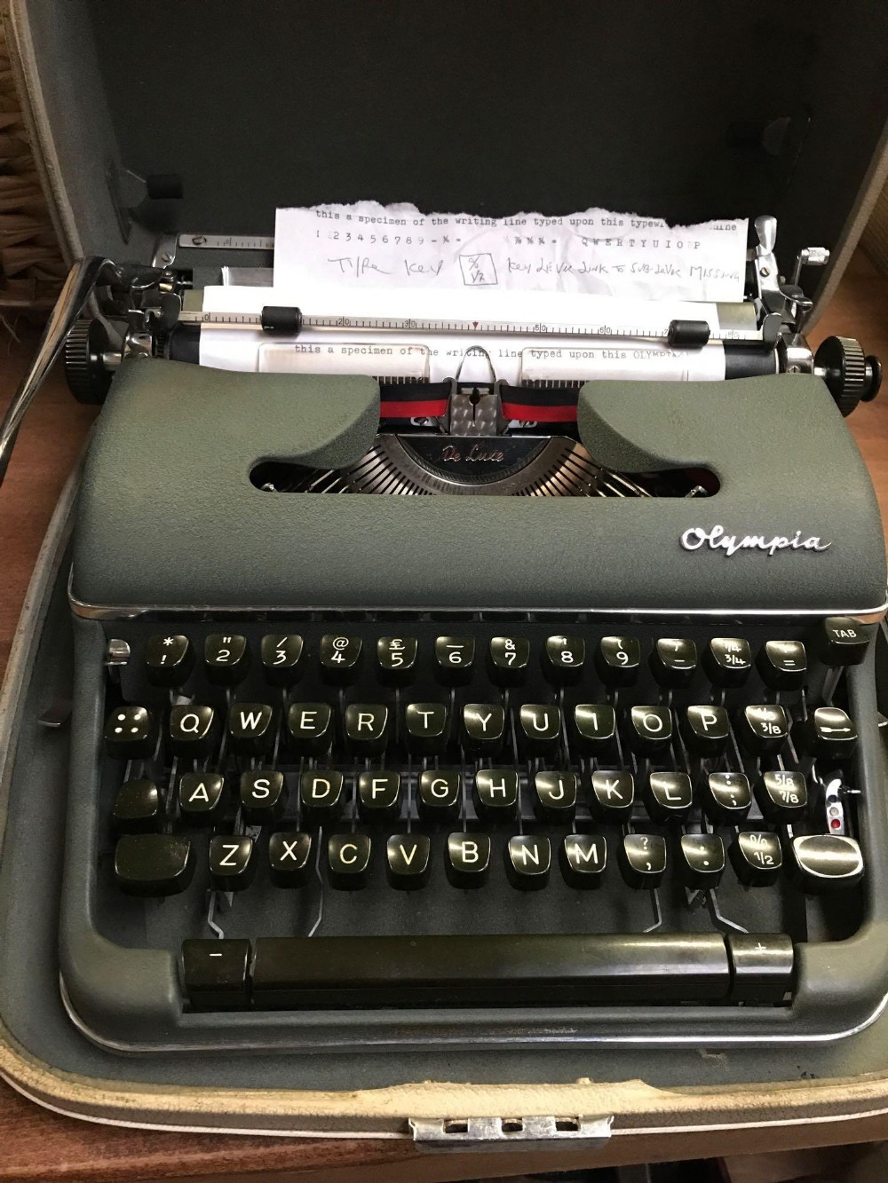 CASED OLYMPIA TYPEWRITER - GOOD CONDITION