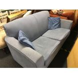 LIGHT BLUE TWO SEATER BED SETTEE