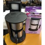 BOXED VISIO LUX TELEVISION MODEL 1421B & BOXED RUSSELL HOBBS CLASSIC SATIN COFFEE MAKER