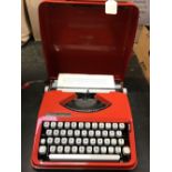 CASED HERMES BABY SCRIPT TYPE STYLE TYPEWRITER - GOOD CONDITION