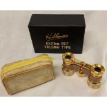 HILKINSON BINOCULARS JAPANESE MADE, COATED IN BRASS, BOXED WITH CERTIFICATE & GUARANTEE