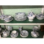 2 SHELVES OF JOHNSTONS BROTHER DINNERWARE