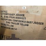 BOXED BABY JOGGER CONFIDENCE BIKE TRAILER - YELLOW IN COLOUR