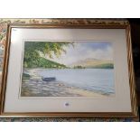 WATERCOLOUR OF EXTENSIVE VIEW OF LOCH LOMOND, INDISTINCTLY SIGNED, W/COLOUR