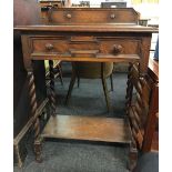 OAK SINGLE DRAWER SIDE TABLE WITH BARLEY TWIST LEGS