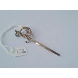 A Charles Horner unusual silver sword brooch - hallmarked 1898