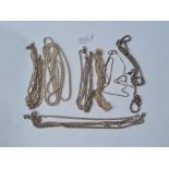 Seven silver chains - 53gms