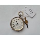 An attractive ladies fob watch with key