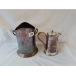 Two handled syphon stand and a jug