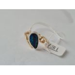 A black opal ring in 14ct gold - size R - 5gms