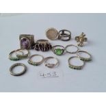 A quantity of assorted silver rings - 55gms