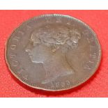 A 1853 half penny - Bun head