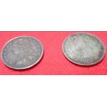 2 x USA 25c 1838 and 1854