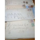 GB Victorian long covers all franked with later stamps to Wilts, variable cond. (14)