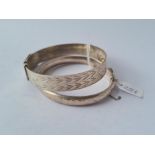 Antique silver bangle & one other 35.6gms