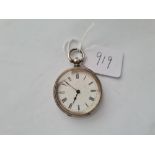 A ladies silver fob watch