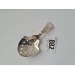George III caddy spoon bright-cut pierced bowl Birmingham1801 by I T