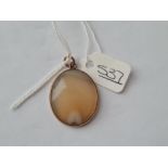 A hardstone pendant in 9ct