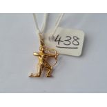 A Sagittarius charm in 9ct - 2.2gms