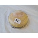 Large circular jewel box with MOP hinged cover