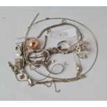 A bag of scrap silver items - 54gms