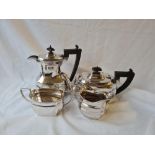 Four pc tea and coffee set with oblong bodies