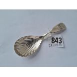 Late Victorian fiddle pattern caddy spoon Sheffield 1898 by J R