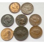 Farthings 1799,1825,1835,1884 etc (8)