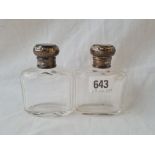 Pair of oval scent bottles en suite London 1906