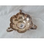 Edwardian sweet dish with three scroll handles and feet. 6in diam. Birmingham 1910.121gms.