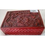 Cinebarr laquer cigarette box and cover.5.5 in wide