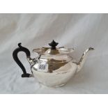 Oval teapot with shaped rim. Sheffield by TB & S. 485gms.